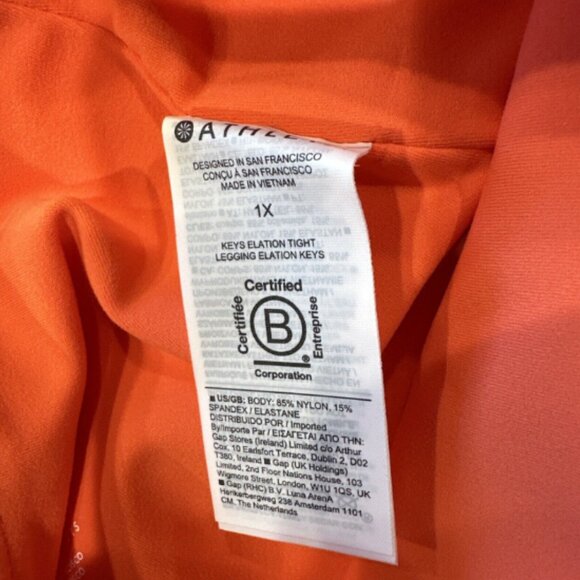 Athleta x Alicia Keys size 1X Jewel Orange Ribbed Elation Tight Leggings NWT - Picture 8 of 14
